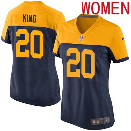Women Green Bay Packers #20 Kevin King Navy Blue Nike Alternate Game NFL Jersey->women nfl jersey->Women Jersey